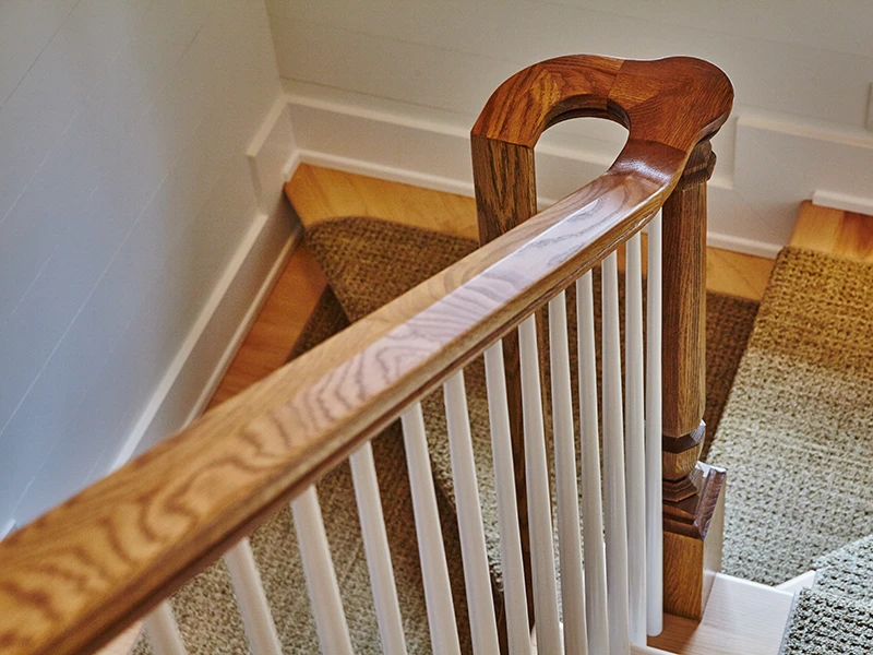 balustrada drewniana schody wewnetrzne debowa